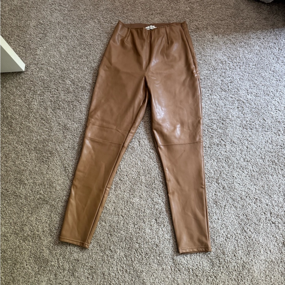 Abercrombie & Fitch Brown Vegan Leather Pants